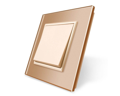 Одноклавишная кнопка Импульсный выключатель золото стекло Livolo (VL-C7K1H-13)