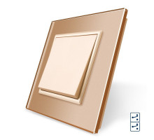 Одноклавишный перекрестный выключатель золото стекло Livolo (VL-C7K1S2-13)