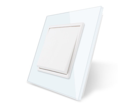 Одноклавишный проходной выключатель белый стекло Livolo (VL-C7K1S-11)