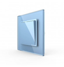 Одноклавишный выключатель голубой стекло Livolo (VL-C7K1-19)