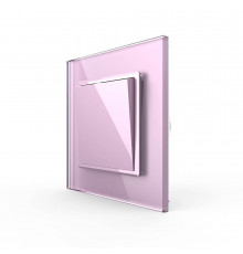 Одноклавишный выключатель розовый стекло Livolo (VL-C7K1-17)