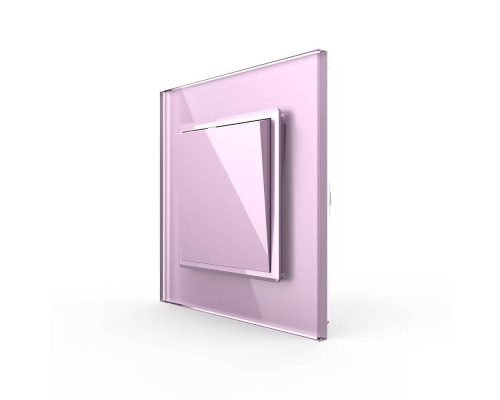 Одноклавишный выключатель розовый стекло Livolo (VL-C7K1-17)