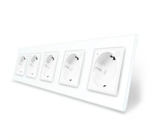 Пятиместная умная розетка ZigBee с заземлением белый Livolo (VL-C7FCTC16AZ-10WP)