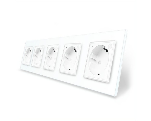 Пятиместная умная розетка ZigBee с заземлением белый Livolo (VL-C7FCTC16AZ-10WP)