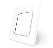 Рамка розетки 1 место белый стекло Livolo (C7-SR-11)