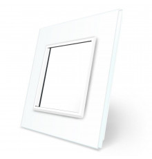 Рамка розетки 1 место белый стекло Livolo (C7-SR-11)