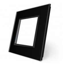 Рамка розетки 1 место черный стекло Livolo (C7-SR-12)