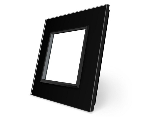 Рамка розетки 1 место черный стекло Livolo (C7-SR-12)