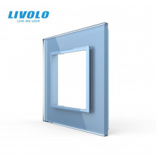 Рамка розетки 1 место голубой стекло Livolo (C7-SR-19)