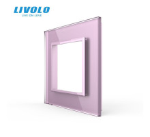 Рамка розетки 1 место розовый стекло Livolo (C7-SR-17)
