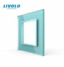Рамка розетки 1 место зеленый стекло Livolo (C7-SR-18)
