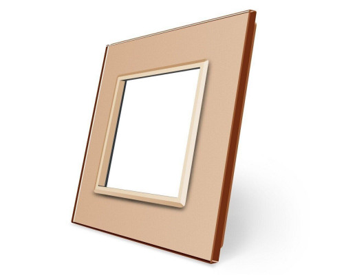 Рамка розетки 1 место золото стекло Livolo (C7-SR-13)