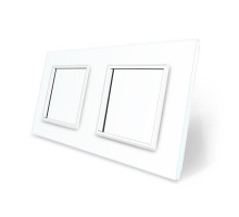 Рамка розетки 2 места белый стекло Livolo (C7-SR/SR-11)