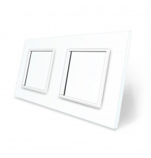 Рамка розетки 2 места белый стекло Livolo (C7-SR/SR-11)