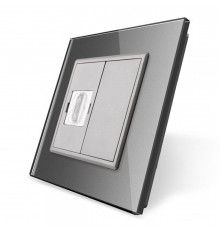 Розетка HDMI серый стекло Livolo (VL-C791HD-15)