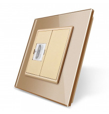 Розетка HDMI золото стекло Livolo (VL-C791HD-13)