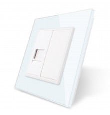 Розетка компьютерная RJ-45 белый стекло Livolo (VL-C791C-11)