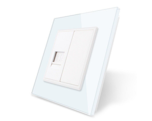 Розетка компьютерная RJ-45 белый стекло Livolo (VL-C791C-11)