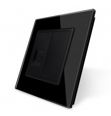 Розетка компьютерная RJ-45 черный стекло Livolo (VL-C791C-12)