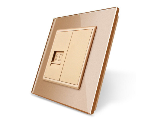 Розетка компьютерная RJ-45 золото стекло Livolo (VL-C791C-13)