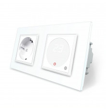 Розетка с заземлением Терморегулятор с выносным датчиком температуры для теплого пола белый Livolo (VL-C7C1EU1TM2-11)