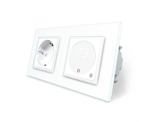 Розетка с заземлением Терморегулятор с выносным датчиком температуры для теплого пола белый Livolo (VL-C7C1EU1TM2-11)