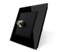 Розетка спутниковая SAT черный стекло Livolo (VL-C791ST-12)