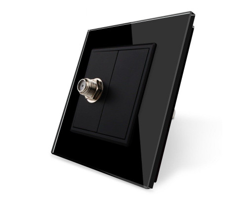 Розетка спутниковая SAT черный стекло Livolo (VL-C791ST-12)