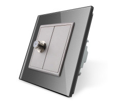 Розетка спутниковая SAT серый стекло Livolo (VL-C791ST-15)