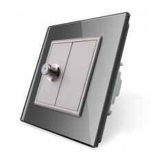 Розетка спутниковая SAT серый стекло Livolo (VL-C791ST-15)