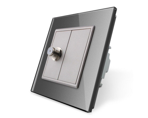 Розетка спутниковая SAT серый стекло Livolo (VL-C791ST-15)