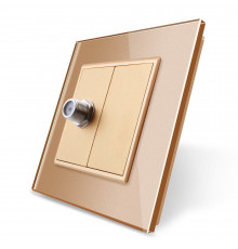 Розетка спутниковая SAT золото стекло Livolo (VL-C791ST-13)