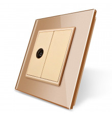 Розетка ТВ золото стекло Livolo (VL-C791V-13)