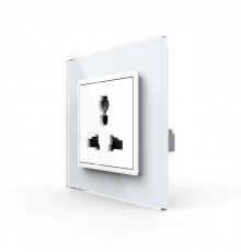 Розетка универсальная 13 стандартов в 1 белый стекло Livolo (VL-C7C1C-11)