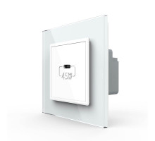 Розетка USB type C с блоком питания 45W белый Livolo (VL-C7-FCUC-2WP)