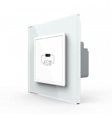 Розетка USB type C с блоком питания 45W белый Livolo (VL-C7-FCUC-2WP)