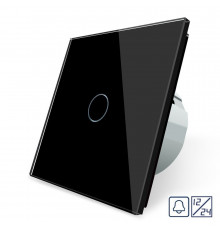 Сенсорная кнопка 1 сенсор 12/24V черный стекло Livolo (VL-C701CH-12)