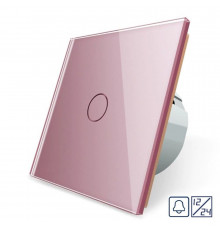 Сенсорная кнопка 1 сенсор 12/24V розовый стекло Livolo (VL-C701CH-17)