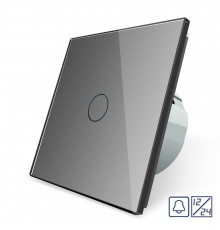 Сенсорная кнопка 1 сенсор 12/24V серый стекло Livolo (VL-C701CH-15)