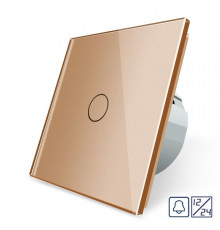 Сенсорная кнопка 1 сенсор 12/24V золотой стекло Livolo (VL-C701CH-13)