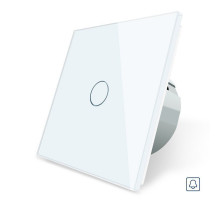 Сенсорная кнопка 1 сенсор Импульсный выключатель Мастер кнопка белый стекло Livolo (VL-C701H-11)