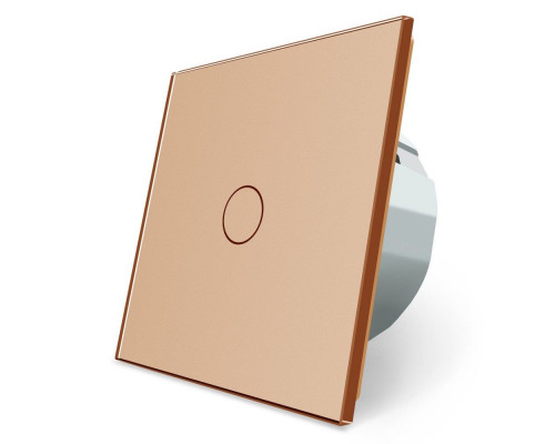 Сенсорная кнопка 1 сенсор Сухой контакт золото стекло Livolo (VL-C701IH-13)