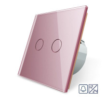 Сенсорная кнопка 2 сенсора 12/24В розовый стекло Livolo (VL-C702CH-17)