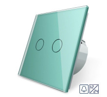 Сенсорная кнопка 2 сенсора 12/24В зеленый стекло Livolo (VL-C702CH-18)