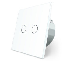 Сенсорная кнопка 2 сенсора Сухой контакт белый стекло Livolo (VL-C702IH-11)