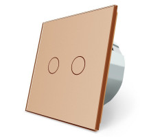 Сенсорная кнопка 2 сенсора Сухой контакт золото стекло Livolo (VL-C702IH-13)