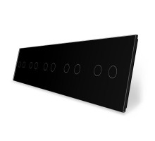 Сенсорная панель для выключателя 10 сенсоров (2-2-2-2-2) черный стекло Livolo (C7-C2/C2/C2/C2/C2-12)
