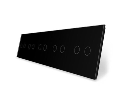 Сенсорная панель для выключателя 10 сенсоров (2-2-2-2-2) черный стекло Livolo (C7-C2/C2/C2/C2/C2-12)