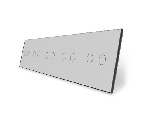 Сенсорная панель для выключателя 10 сенсоров (2-2-2-2-2) серый стекло Livolo (C7-C2/C2/C2/C2/C2-15)
