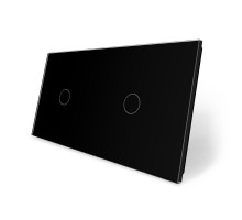 Сенсорная панель для выключателя 2 сенсора (1-1) черный стекло Livolo (C7-C1/C1-12)
